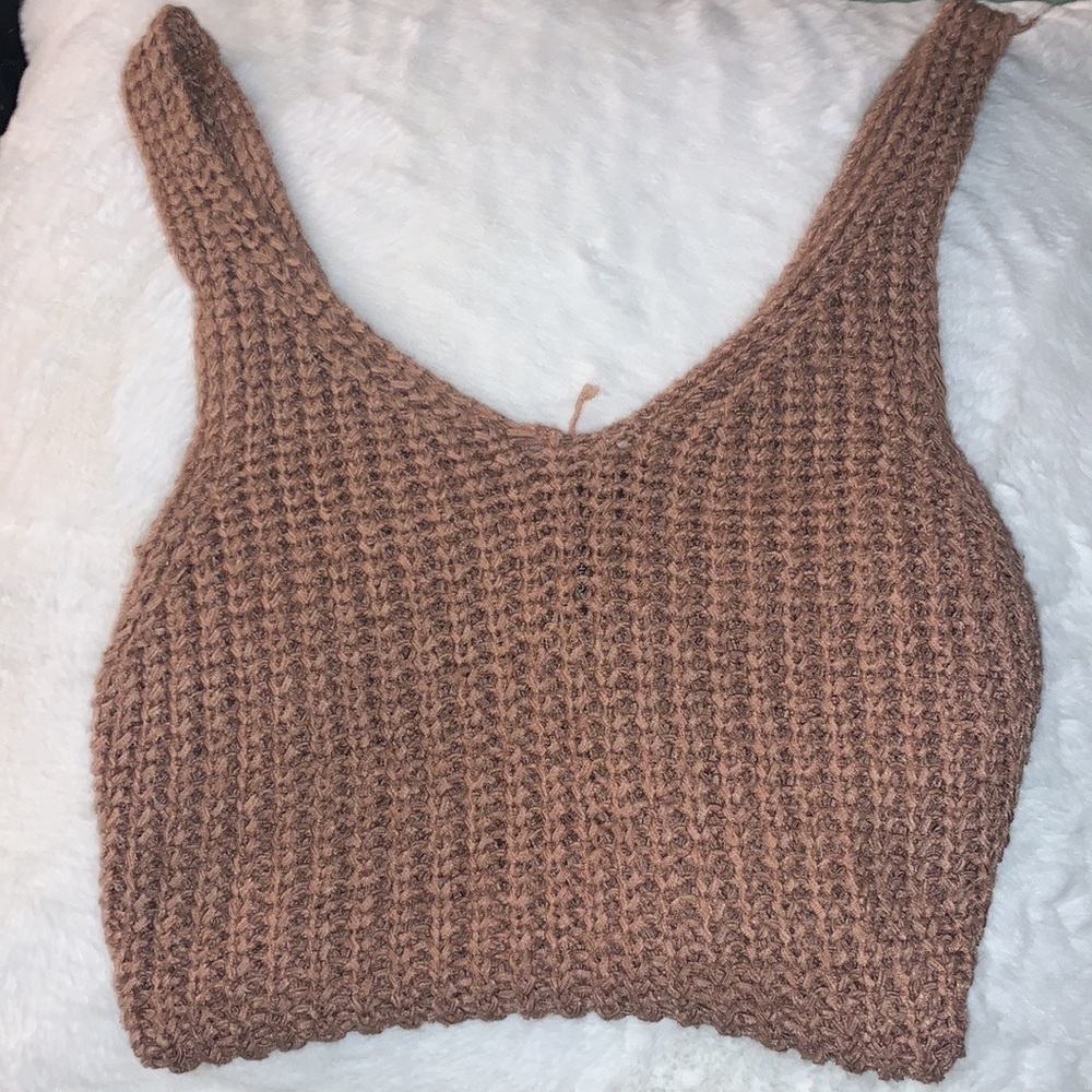 Mauve color crochet meshy tank